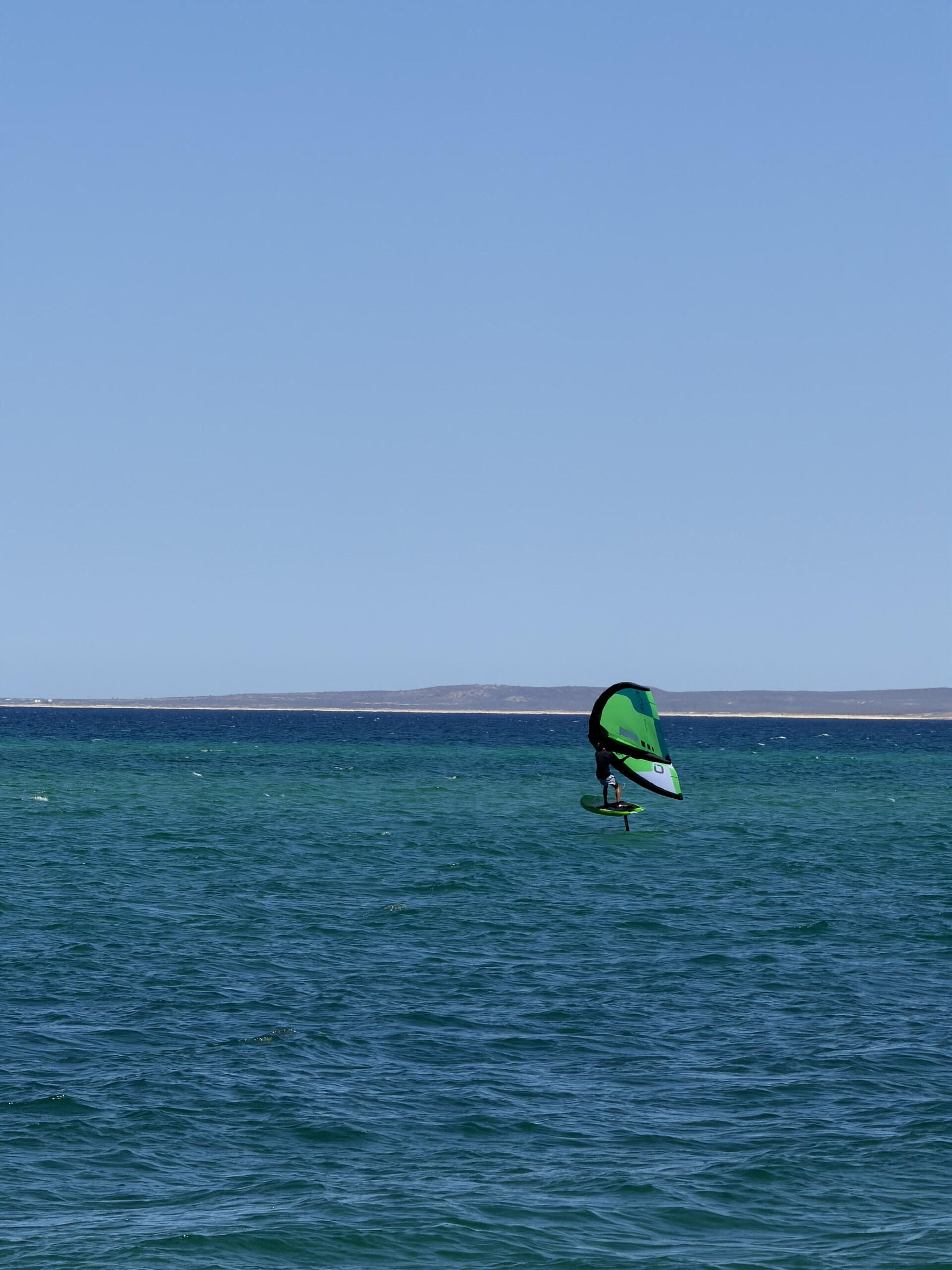 Wing foiling in La Ventana, Baja California Sur